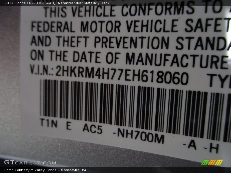 Alabaster Silver Metallic / Black 2014 Honda CR-V EX-L AWD