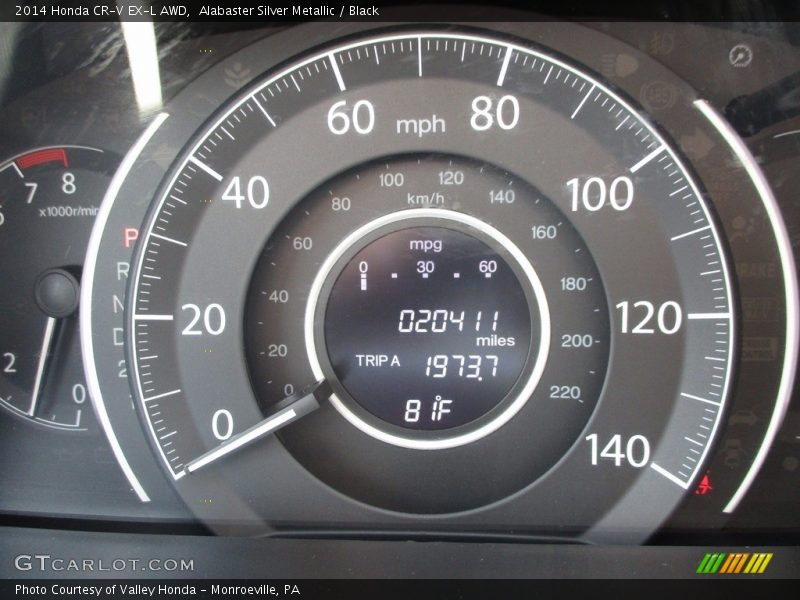 Alabaster Silver Metallic / Black 2014 Honda CR-V EX-L AWD