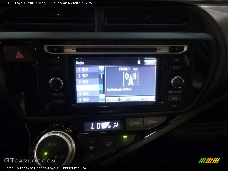 Blue Streak Metallic / Gray 2017 Toyota Prius c One