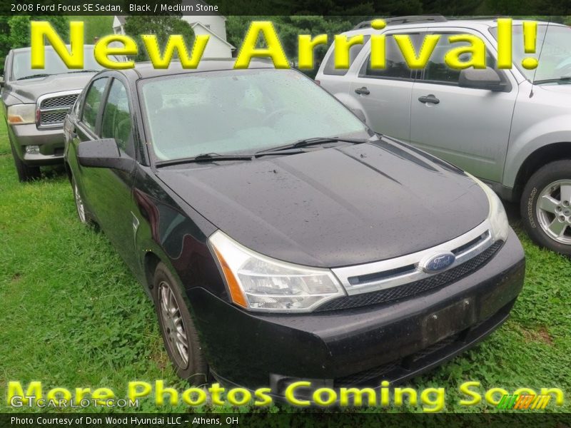 Black / Medium Stone 2008 Ford Focus SE Sedan