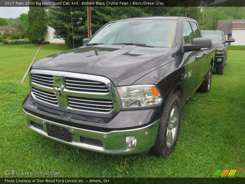 Brilliant Black Crystal Pearl / Black/Diesel Gray 2017 Ram 1500 Big Horn Quad Cab 4x4