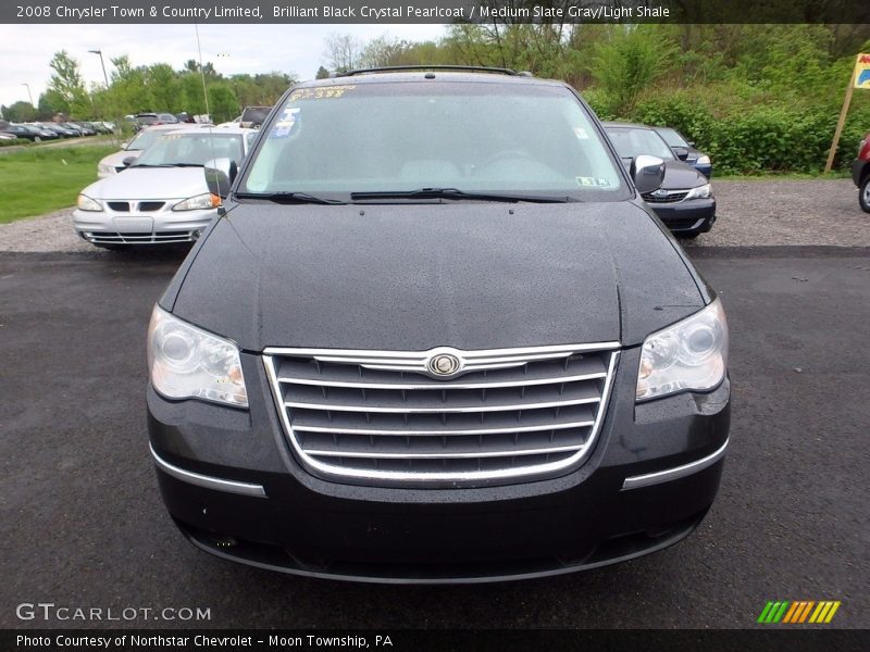 Brilliant Black Crystal Pearlcoat / Medium Slate Gray/Light Shale 2008 Chrysler Town & Country Limited