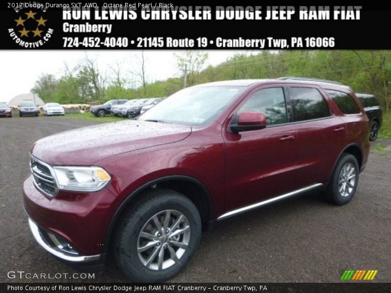 Octane Red Pearl / Black 2017 Dodge Durango SXT AWD