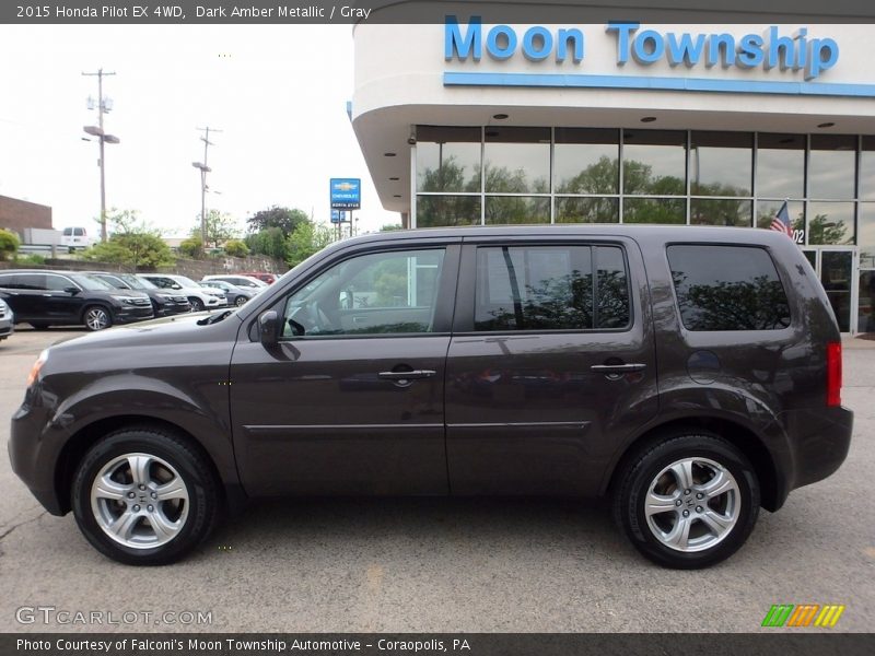 Dark Amber Metallic / Gray 2015 Honda Pilot EX 4WD