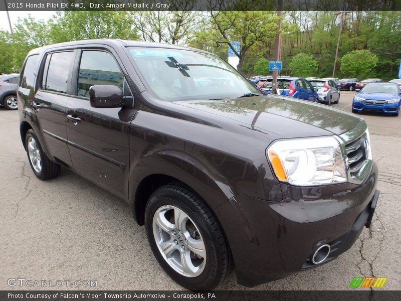 Dark Amber Metallic / Gray 2015 Honda Pilot EX 4WD