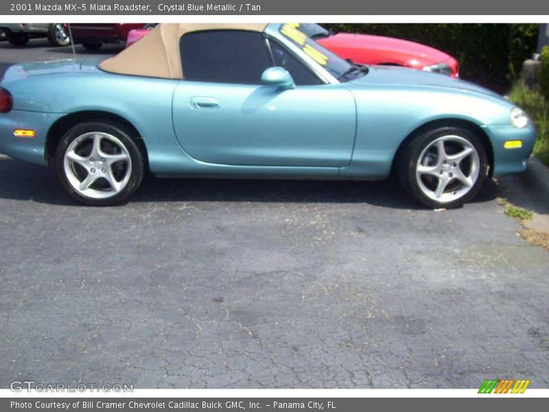 Crystal Blue Metallic / Tan 2001 Mazda MX-5 Miata Roadster