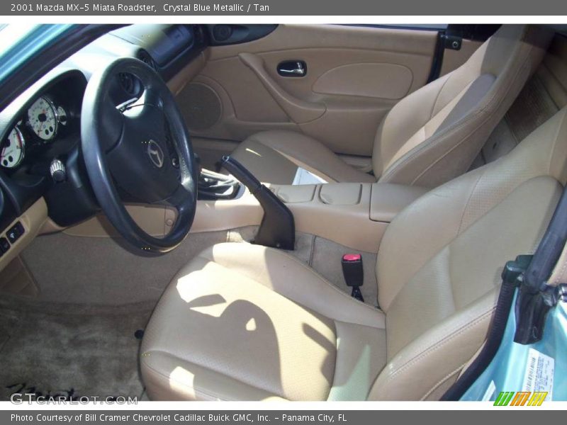 Crystal Blue Metallic / Tan 2001 Mazda MX-5 Miata Roadster