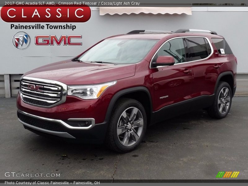 Crimson Red Tintcoat / Cocoa/Light Ash Gray 2017 GMC Acadia SLT AWD