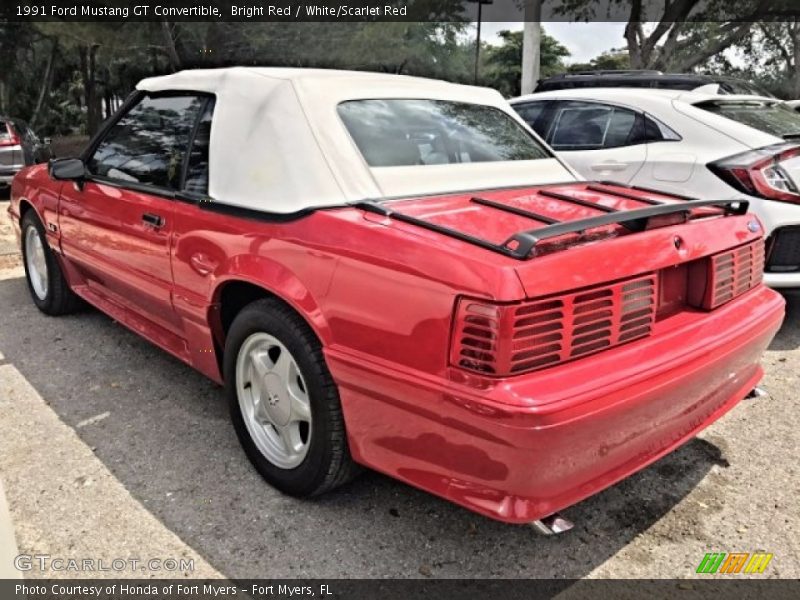 Bright Red / White/Scarlet Red 1991 Ford Mustang GT Convertible