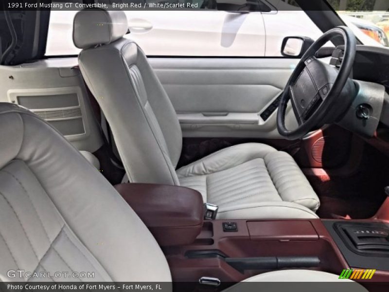Bright Red / White/Scarlet Red 1991 Ford Mustang GT Convertible