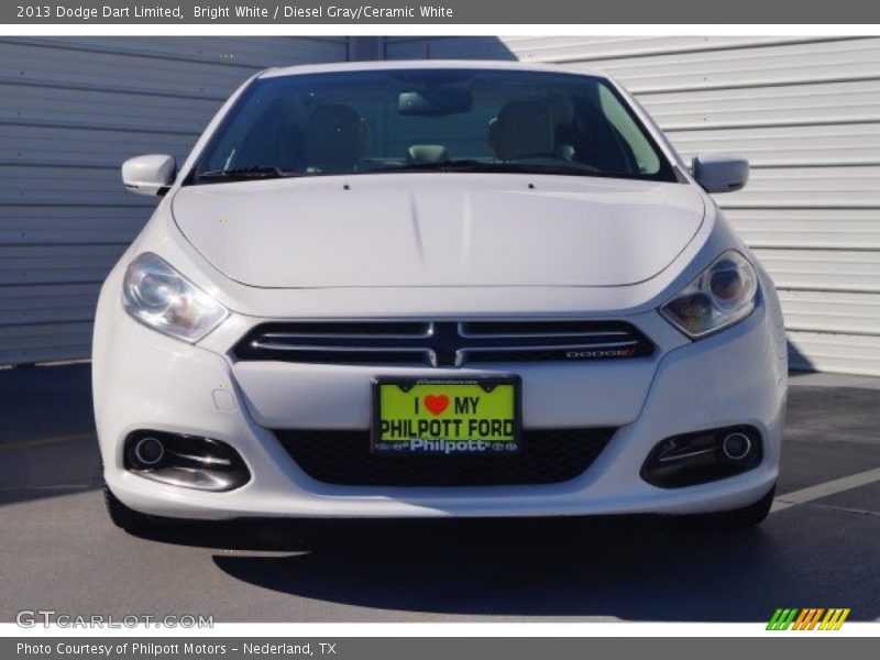 Bright White / Diesel Gray/Ceramic White 2013 Dodge Dart Limited