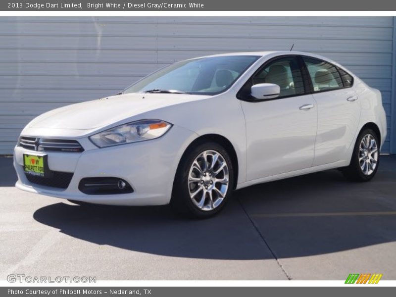 Bright White / Diesel Gray/Ceramic White 2013 Dodge Dart Limited