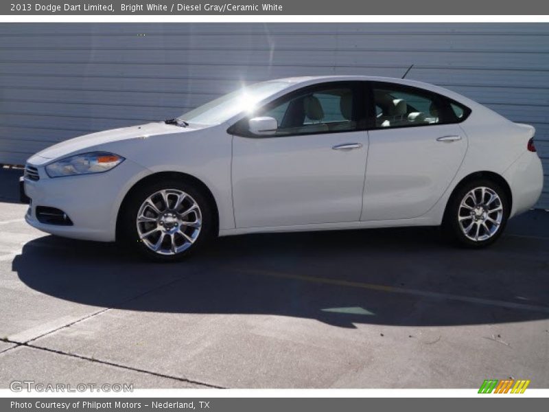 Bright White / Diesel Gray/Ceramic White 2013 Dodge Dart Limited
