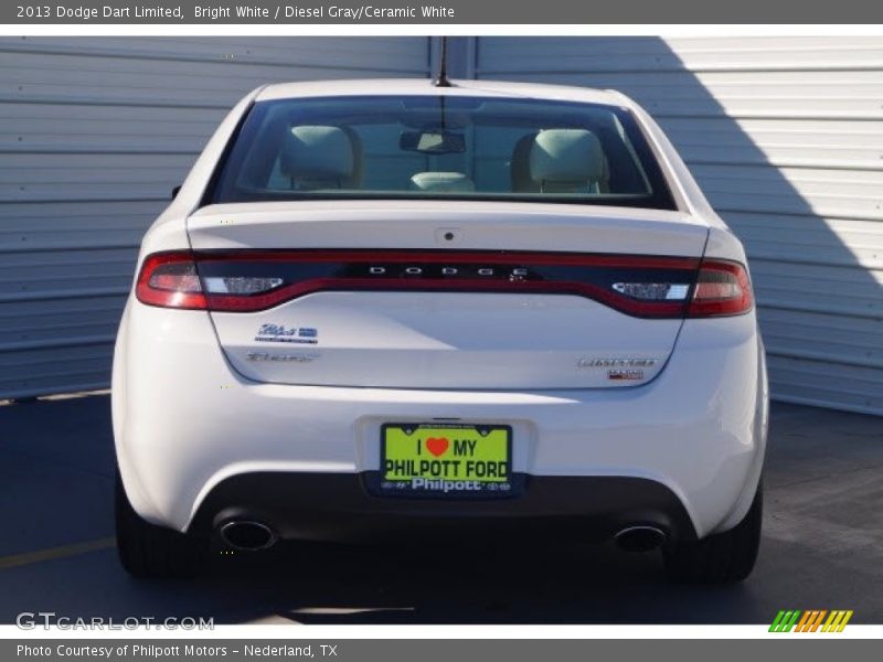 Bright White / Diesel Gray/Ceramic White 2013 Dodge Dart Limited