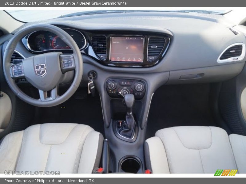 Bright White / Diesel Gray/Ceramic White 2013 Dodge Dart Limited