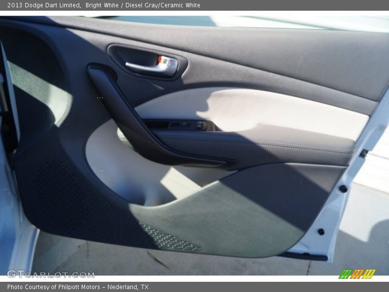 Bright White / Diesel Gray/Ceramic White 2013 Dodge Dart Limited