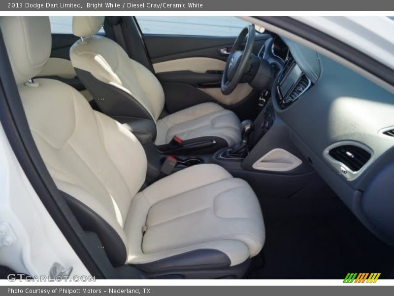 Bright White / Diesel Gray/Ceramic White 2013 Dodge Dart Limited