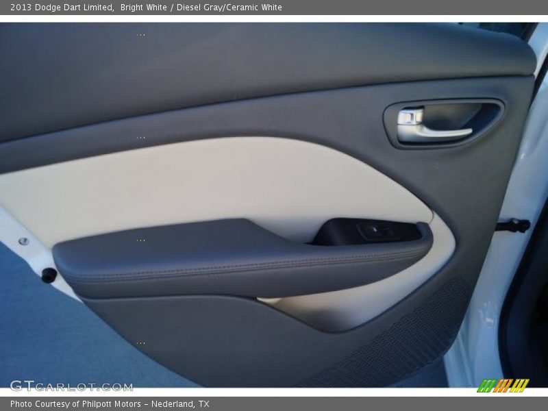 Bright White / Diesel Gray/Ceramic White 2013 Dodge Dart Limited