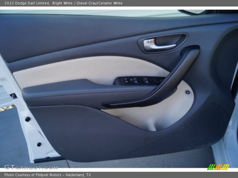 Bright White / Diesel Gray/Ceramic White 2013 Dodge Dart Limited