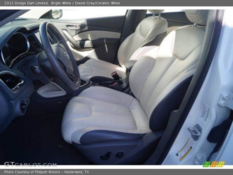 Bright White / Diesel Gray/Ceramic White 2013 Dodge Dart Limited