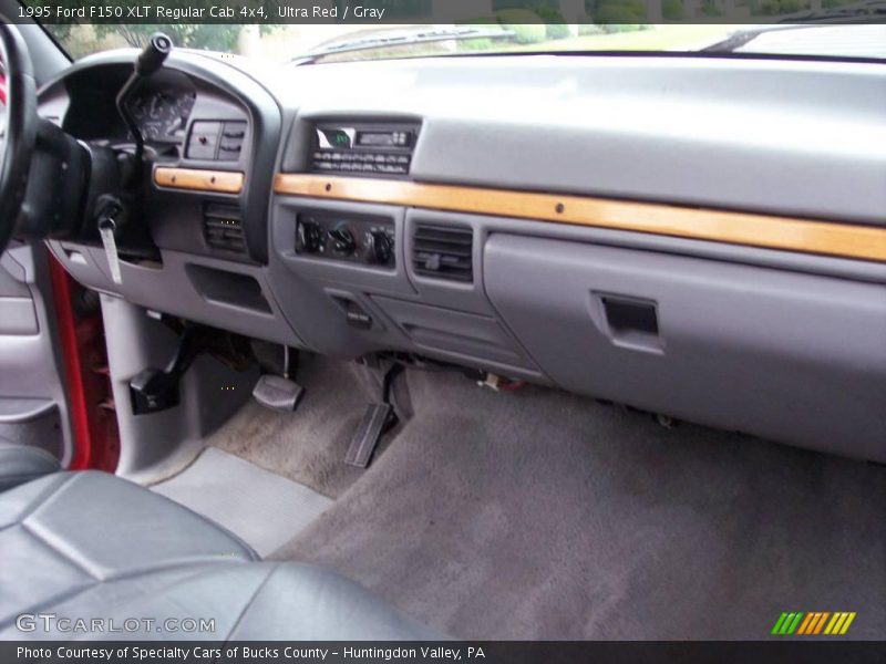 Ultra Red / Gray 1995 Ford F150 XLT Regular Cab 4x4