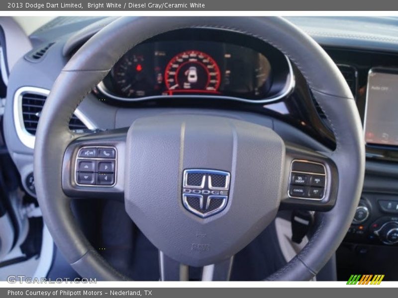 Bright White / Diesel Gray/Ceramic White 2013 Dodge Dart Limited