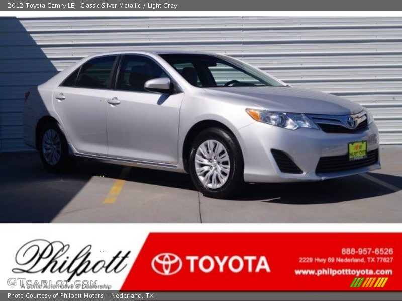 Classic Silver Metallic / Light Gray 2012 Toyota Camry LE
