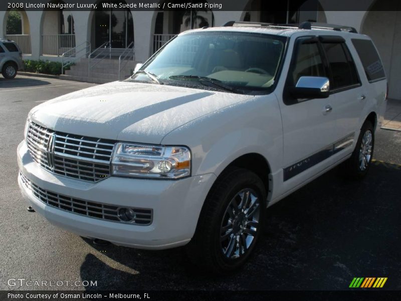 White Suede Metallic / Camel/Sand Piping 2008 Lincoln Navigator Luxury
