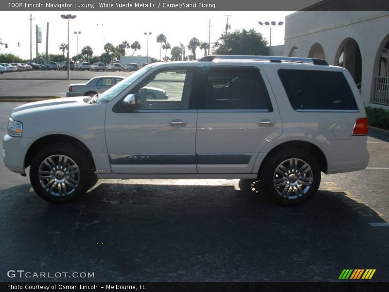 White Suede Metallic / Camel/Sand Piping 2008 Lincoln Navigator Luxury
