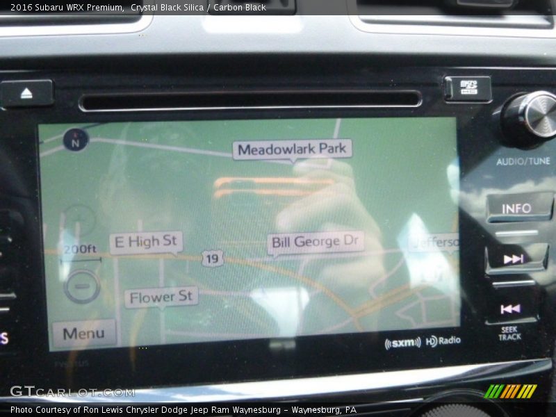 Navigation of 2016 WRX Premium