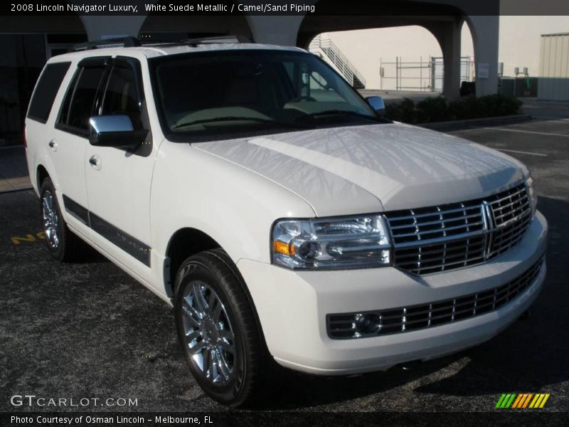 White Suede Metallic / Camel/Sand Piping 2008 Lincoln Navigator Luxury