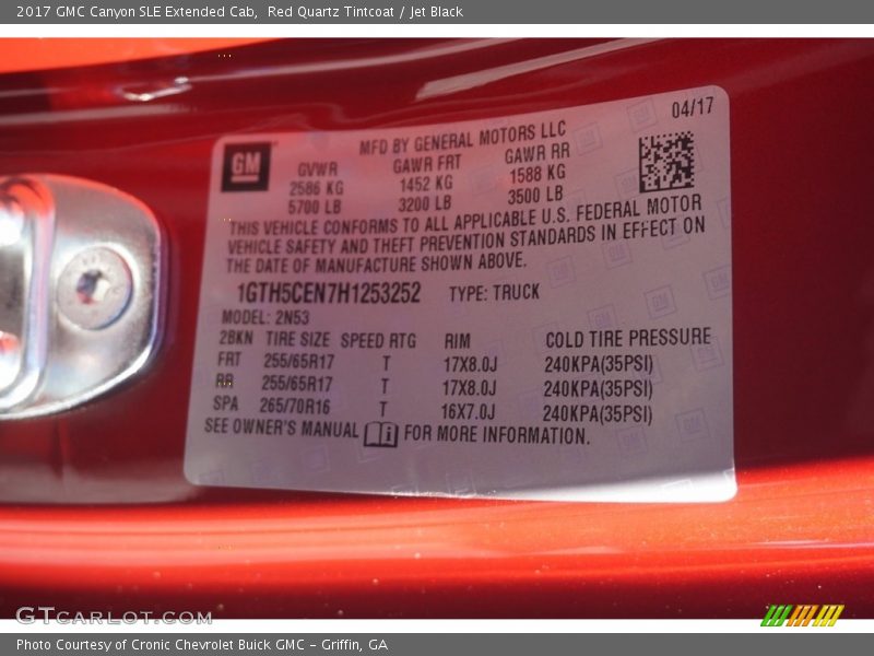 Red Quartz Tintcoat / Jet Black 2017 GMC Canyon SLE Extended Cab