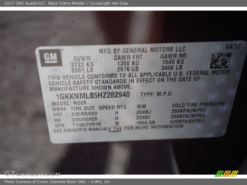 Black Cherry Metallic / Cocoa/Light Ash Gray 2017 GMC Acadia SLT