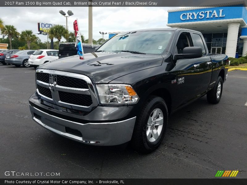 Brilliant Black Crystal Pearl / Black/Diesel Gray 2017 Ram 1500 Big Horn Quad Cab
