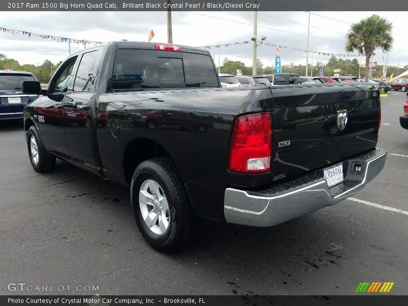 Brilliant Black Crystal Pearl / Black/Diesel Gray 2017 Ram 1500 Big Horn Quad Cab