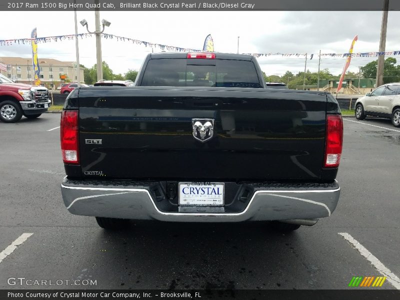 Brilliant Black Crystal Pearl / Black/Diesel Gray 2017 Ram 1500 Big Horn Quad Cab