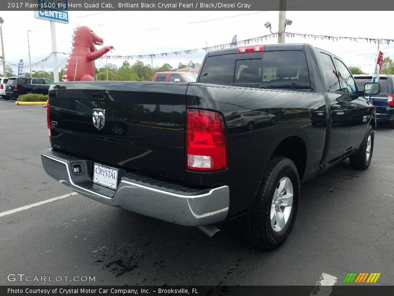 Brilliant Black Crystal Pearl / Black/Diesel Gray 2017 Ram 1500 Big Horn Quad Cab