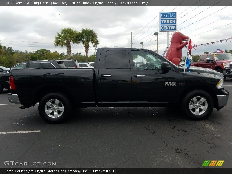 Brilliant Black Crystal Pearl / Black/Diesel Gray 2017 Ram 1500 Big Horn Quad Cab