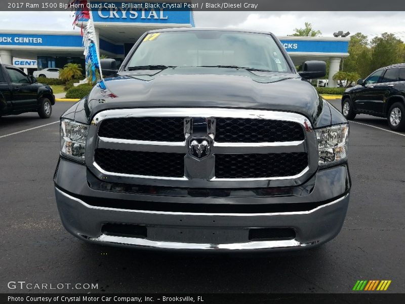 Brilliant Black Crystal Pearl / Black/Diesel Gray 2017 Ram 1500 Big Horn Quad Cab