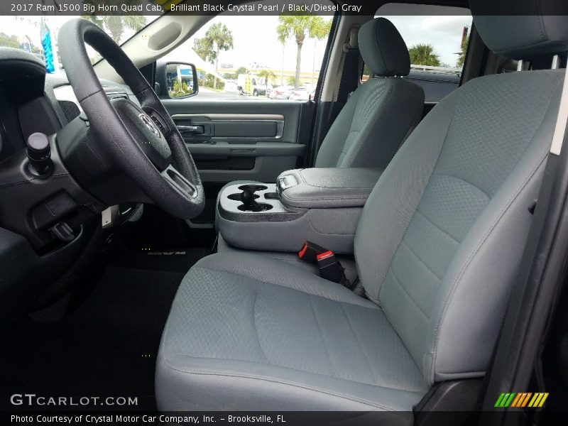 Brilliant Black Crystal Pearl / Black/Diesel Gray 2017 Ram 1500 Big Horn Quad Cab