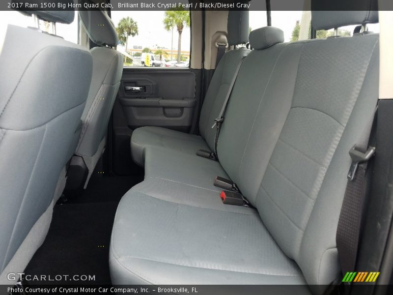 Brilliant Black Crystal Pearl / Black/Diesel Gray 2017 Ram 1500 Big Horn Quad Cab