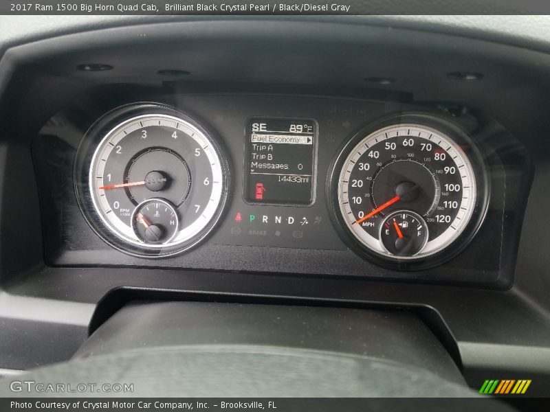Brilliant Black Crystal Pearl / Black/Diesel Gray 2017 Ram 1500 Big Horn Quad Cab