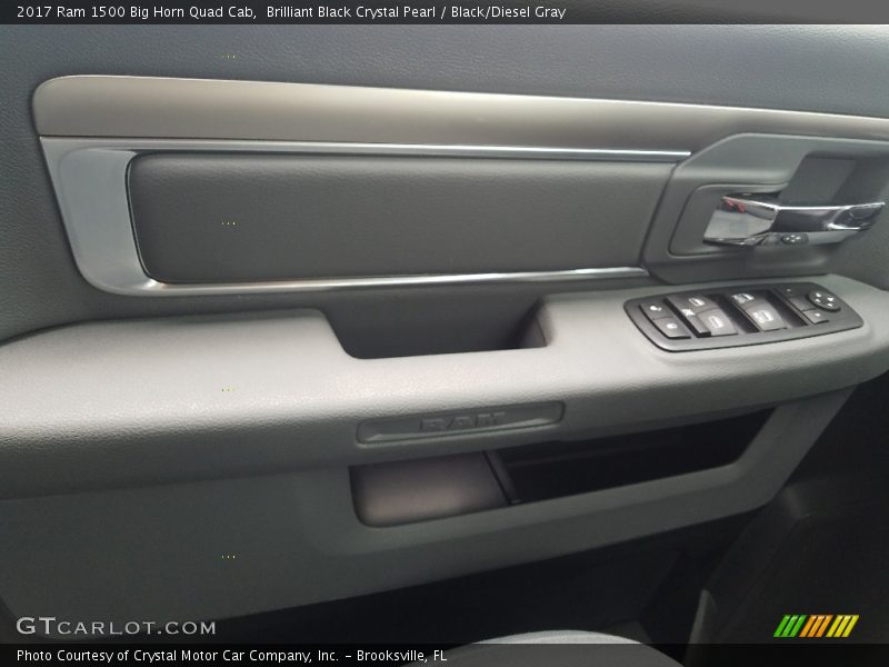 Brilliant Black Crystal Pearl / Black/Diesel Gray 2017 Ram 1500 Big Horn Quad Cab