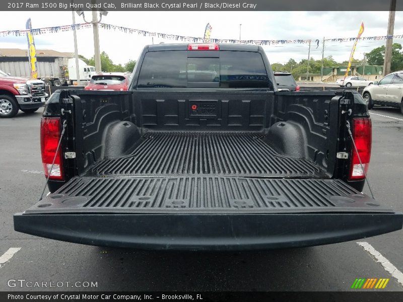 Brilliant Black Crystal Pearl / Black/Diesel Gray 2017 Ram 1500 Big Horn Quad Cab