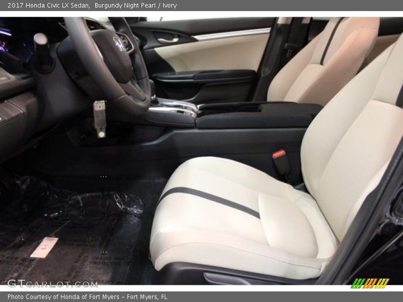Burgundy Night Pearl / Ivory 2017 Honda Civic LX Sedan