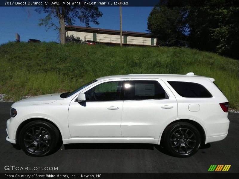 Vice White Tri-Coat Pearl / Black/Red 2017 Dodge Durango R/T AWD