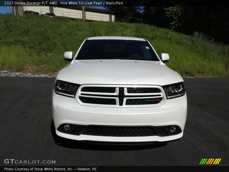Vice White Tri-Coat Pearl / Black/Red 2017 Dodge Durango R/T AWD