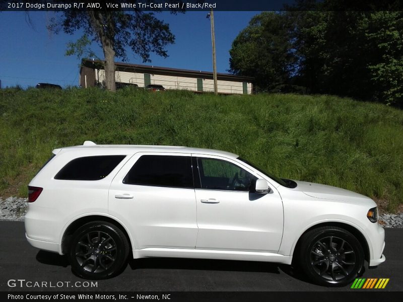 Vice White Tri-Coat Pearl / Black/Red 2017 Dodge Durango R/T AWD