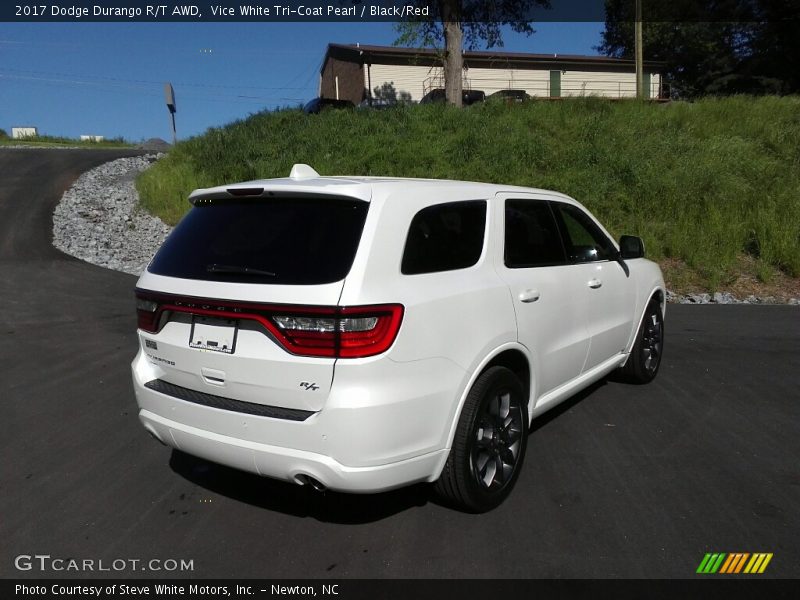 Vice White Tri-Coat Pearl / Black/Red 2017 Dodge Durango R/T AWD