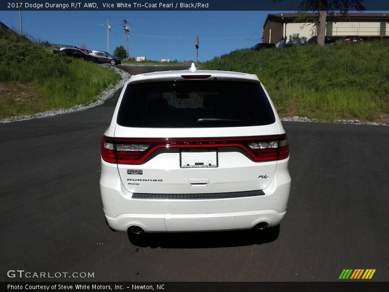 Vice White Tri-Coat Pearl / Black/Red 2017 Dodge Durango R/T AWD